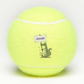 サインおもしろい漫画を持つワニのアリゲータ テニスボール (裏面)