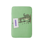 サインおもしろい漫画を持つワニのアリゲータ バスマット (正面縦)