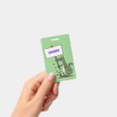 サインおもしろい漫画を持つワニのアリゲータ バッジ (手持ち)