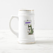 サインおもしろい漫画を持つワニのアリゲータ ビールジョッキ (左)