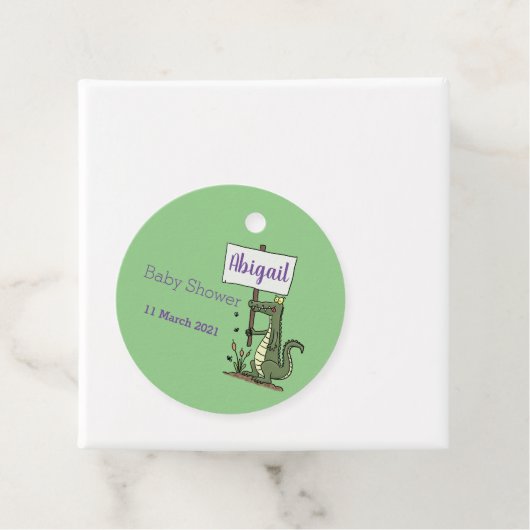 サインおもしろい漫画を持つワニのアリゲータ フェイバータグ (インサイチュ)