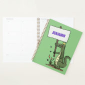 サインおもしろい漫画を持つワニのアリゲータ プランナー手帳 (ディスプレー)