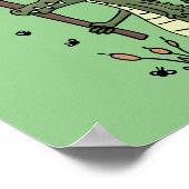 サインおもしろい漫画を持つワニのアリゲータ ポスター (角)