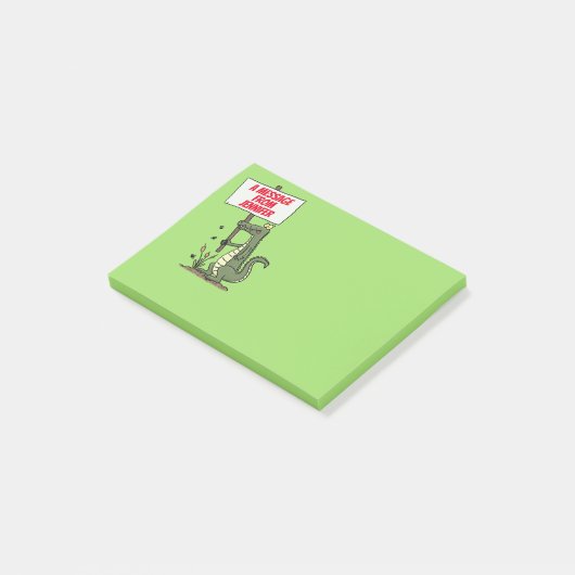 サインおもしろい漫画を持つワニのアリゲータ ポストイット (アングル)