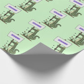 サインおもしろい漫画を持つワニのアリゲータ ラッピングペーパー (角)