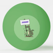 サインおもしろい漫画を持つワニのアリゲータ 卓球ボール (裏面)