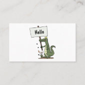 サインおもしろい漫画を持つワニのアリゲータ 名刺 (裏面)