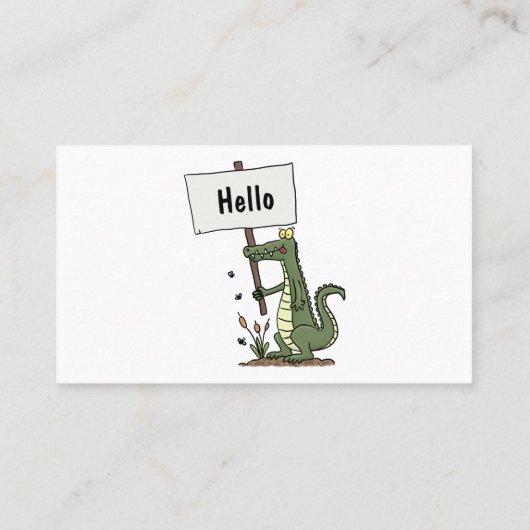 サインおもしろい漫画を持つワニのアリゲータ 名刺 (裏面)