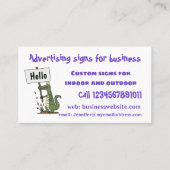 サインおもしろい漫画を持つワニのアリゲータ 名刺 (正面)