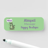 サインおもしろい漫画を持つワニのアリゲータ 名札 (インサイチュ)