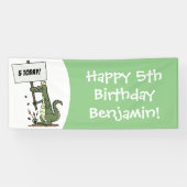 サインおもしろい漫画を持つワニのアリゲータ 横断幕 (横)