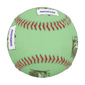 サインおもしろい漫画を持つワニのアリゲータ 野球ボール (裏面)