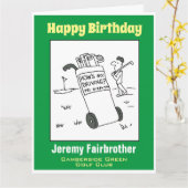 サインことわざのゴルファー私の運転は?おもしろい カード (黄色い花)