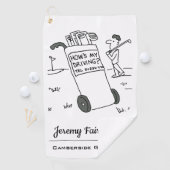 サインことわざのゴルファー私の運転は?おもしろい ゴルフタオル (インサイチュ)