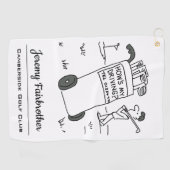 サインことわざのゴルファー私の運転は?おもしろい ゴルフタオル (横)