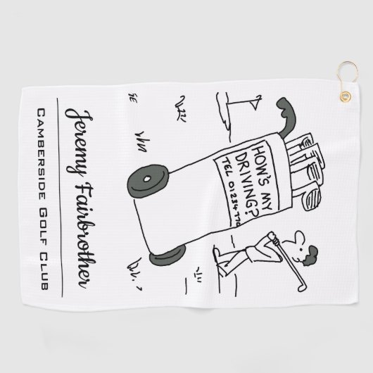 サインことわざのゴルファー私の運転は?おもしろい ゴルフタオル (横)