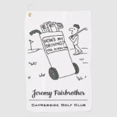 サインことわざのゴルファー私の運転は?おもしろい ゴルフタオル (正面)