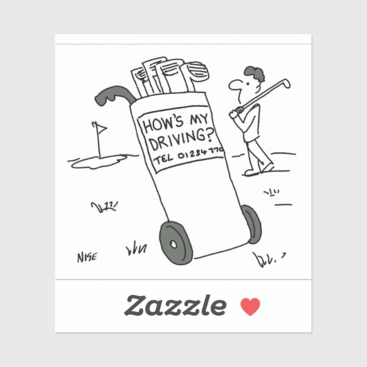 サインことわざのゴルファー私の運転は?おもしろい シール (シート)