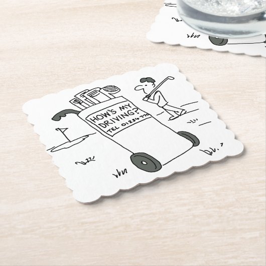 サインことわざのゴルファー私の運転は?おもしろい ペーパーコースター (アングル)
