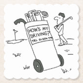 サインことわざのゴルファー私の運転は?おもしろい ペーパーコースター (正面)