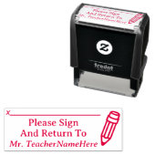 「サインして帰って下さい」とスタンプを押す セルフインキングスタンプ (インサイチュ)