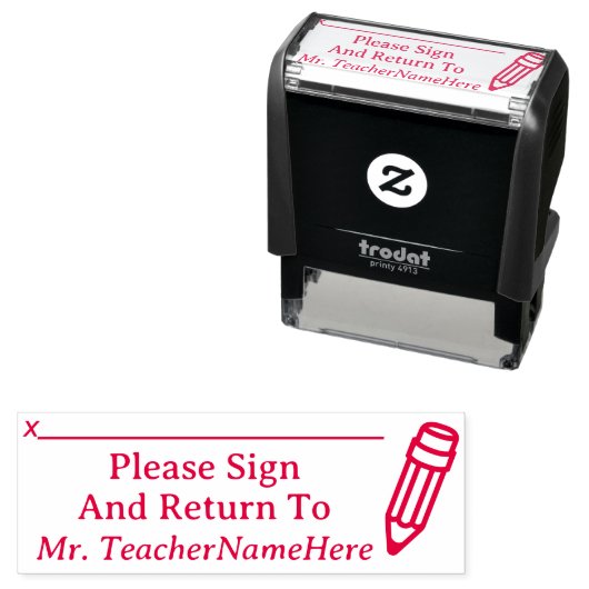 「サインして帰って下さい」とスタンプを押す セルフインキングスタンプ (インサイチュ)