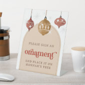 サインとオーナメントレトロバウブルクリスマスブライダル 台座サイン (インサイチュ)