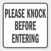 サインに入る前にノックして下さい スクエアシール (正面)