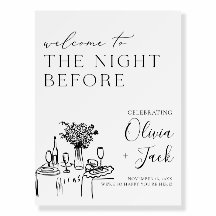 サインの前の夜、手描きリハーサルディナー