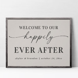 サインの後ずっと私たちの幸せな歓迎 ポスター