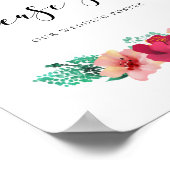 サインを下さい – フローラデザインカスタム結婚式のサイン ポスター (角)