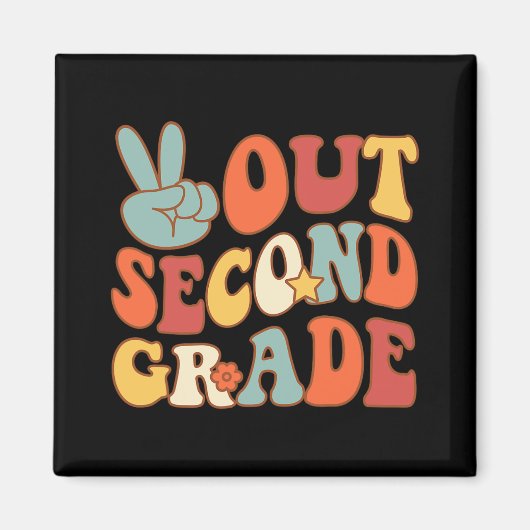 サインアウト2年生Groovy 2年生Last日学校 マグネット (正面)
