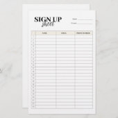 サインアップ型枠テンプレート 便箋 (正面/裏面)