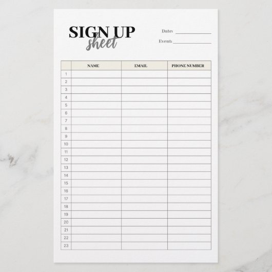 サインアップ型枠テンプレート 便箋 (正面)