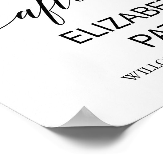 サインエレガントの後ずっと幸せに書いた黒 ポスター (角)