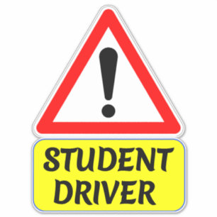 サインカー付きストップ学生ドライバー シール