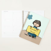 サインキッズがかわいいスケッチパーソナライズされた男の子 プランナー手帳 (ディスプレー)