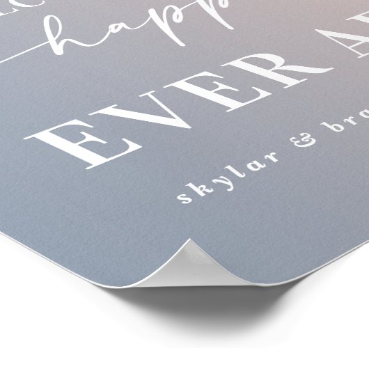 サイングラデーション後の幸せな気持ちへのピンクの歓迎 ポスター (角)