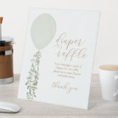 サイングリーンバルーン赤ちゃんシャワーおむつラッフルサイン 台座サイン (インサイチュ)