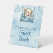 サインザゲストブックオベビーピローテディベア 台座サイン (正面)