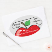 サインパーソナライズされたとリターンの先生シール 楕円形シール (封筒)