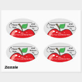 サインパーソナライズされたとリターンの先生シール 楕円形シール (シート)