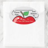 サインパーソナライズされたとリターンの先生シール 楕円形シール (バッグ)