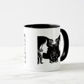 サインパーソナライズされたジェミニ〔占星術の〕十二宮図ツインズコーヒーマグ マグカップ (正面右)