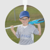 サインパーソナライズされた入り野球写真 オーナメント (裏面)