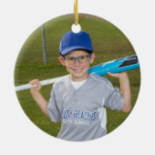 サインパーソナライズされた野球 セラミックオーナメント (裏面)