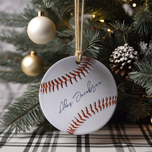 サインパーソナライズされた野球 セラミックオーナメント