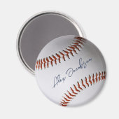 サインパーソナライズされた野球 マグネット (正面/裏面)
