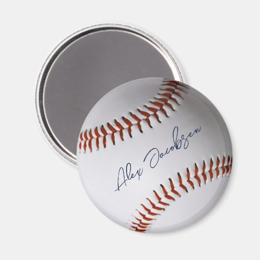 サインパーソナライズされた野球 マグネット (正面/裏面)
