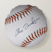 サインパーソナライズされた野球 ラウンドクッション (正面)